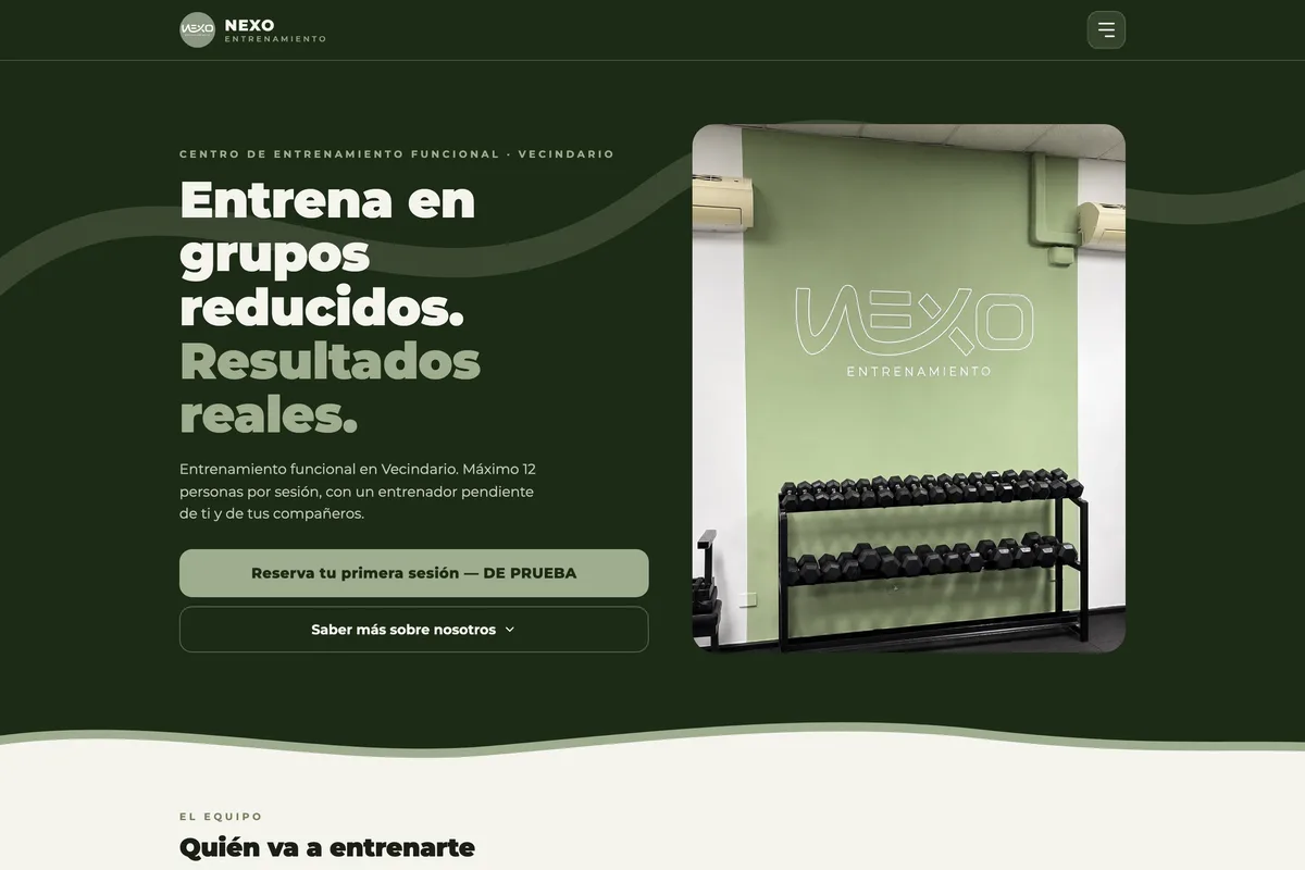 Web de Nexo Entrenamiento